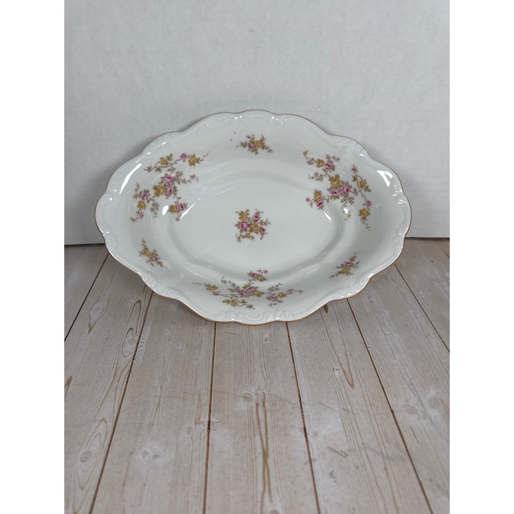 Johann Haviland Michele Oval Vegetable Serving Bowl Bavaria Floral Gold‎